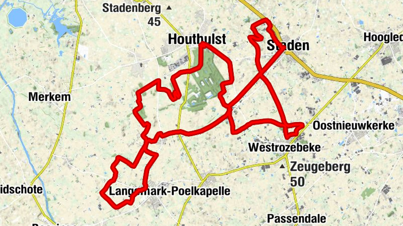 De 5 Wegen - Staden - Houthulst - Lourdesgrot van Houthulst