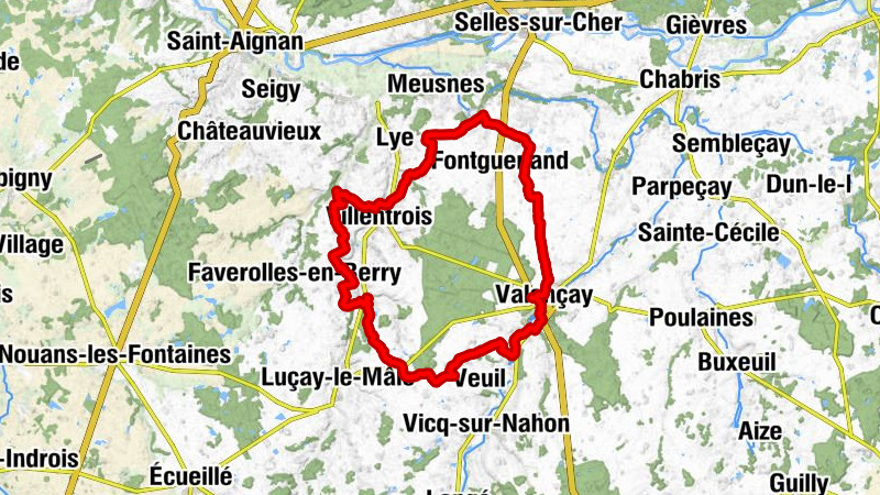 Valençay - Le Champ Bourgoin - Le Chêne Fouquet - La Croix des Sablonnières