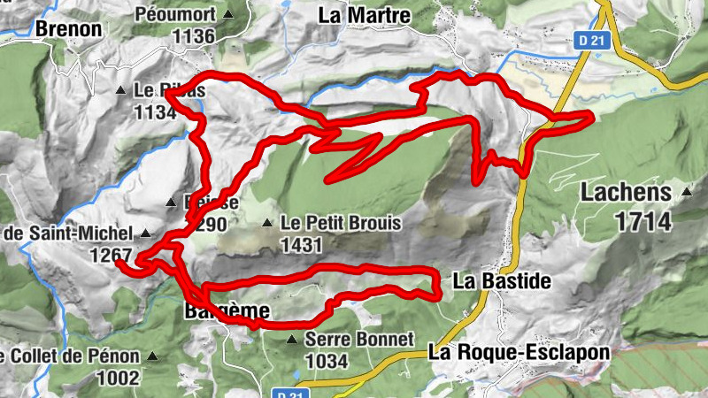 La Martre - Le Plan d'Anelle - Les Achaps - Bargème