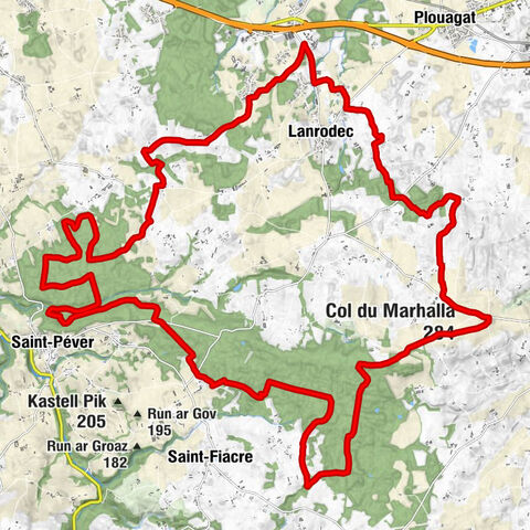 Kersteun - Pont Lean - Col du Marhalla - La Villeneuve