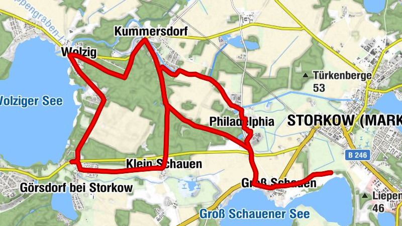 Wolzig - Kummersdorf - Görsdorf bei Storkow