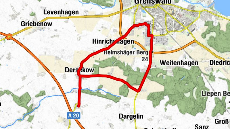 Klein Zastrow - Dersekow - Neu Ungnade - Greifswald