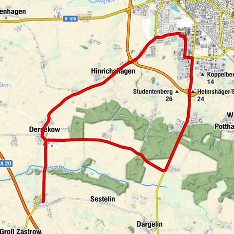 Klein Zastrow - Dersekow - Neu Ungnade - Greifswald