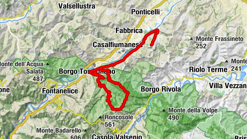 Borgo Tossignano - Chiesa di San Geminiano - Monte Battagliola - Sella di Cà Budrio