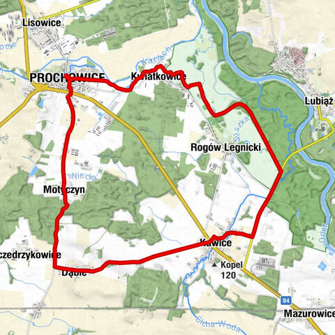 Prochowice - Kaplica cmentarna - Kościół pw. Świętego Wojciecha i Podwyższenia Krzyża Świętego - Kościół pw. Świętej Jadwigi