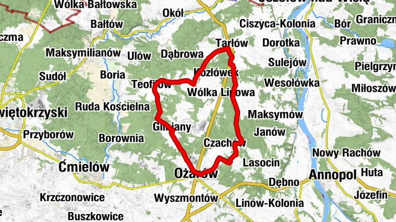 Kochanów - Kaplica szpitalna - Ożarów - Ścięgna