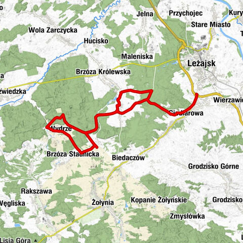 Osipy - Giedlarowa - Wilkowyja-Krzaki - Górka