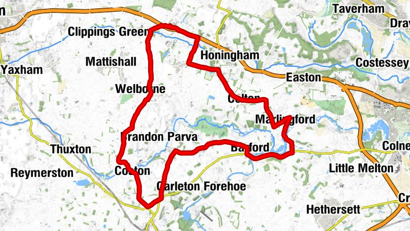 Hockering - Welborne - Runhall - Coston