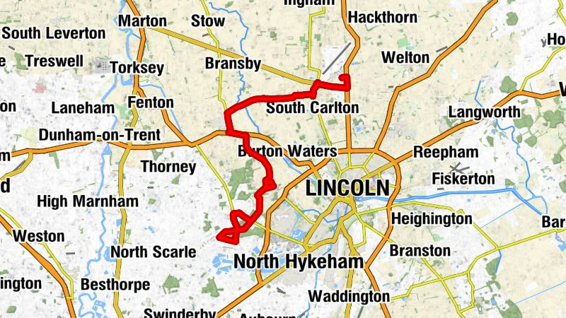 Scampton CP - North Carlton - Skellingthorpe - North Carlton CP