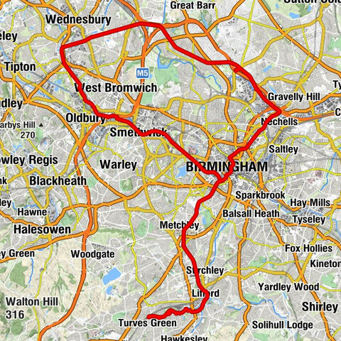 Northfield - Solihull - Birmingham - Smethwick