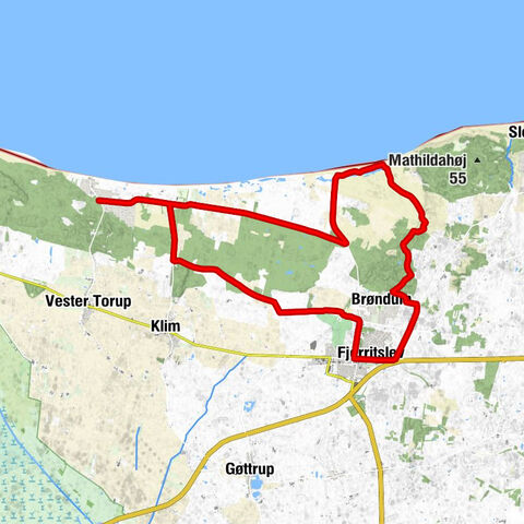 Thorup Strand - Grønnestrand - Skurrebakke - Brøndum