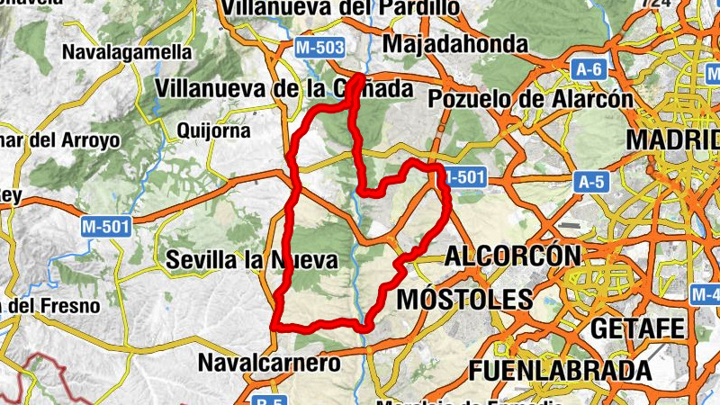 Nuevo Mundo - Villaviciosa de Odón - Ermita de San Sebastián - Boadilla del Monte