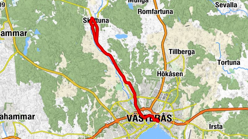 Västerås - Östermalm - Nackby - Skultuna