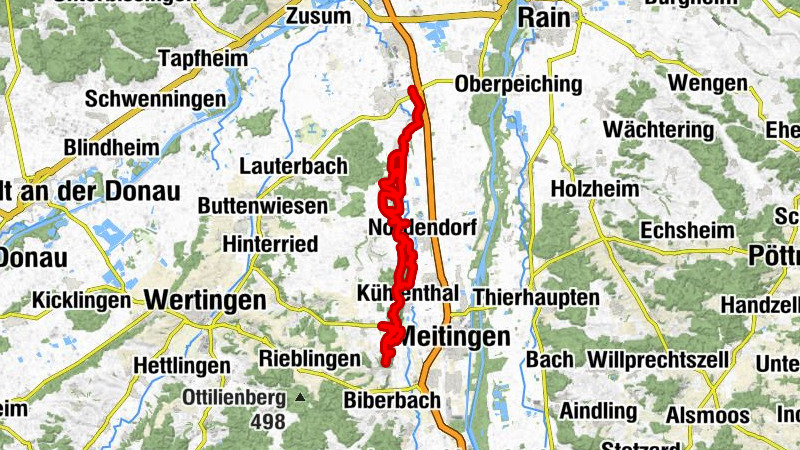 Mertingen Bahnhof - Pfarrkirche St. Vitus - Kapelle St. Mauritius - Kapelle zur Schmerzhaften Muttergottes