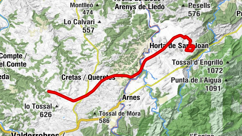 Sant Salvador d'Horta - Pas de Móra - Antigua Estación de Valderobres - Horta de Sant Joan