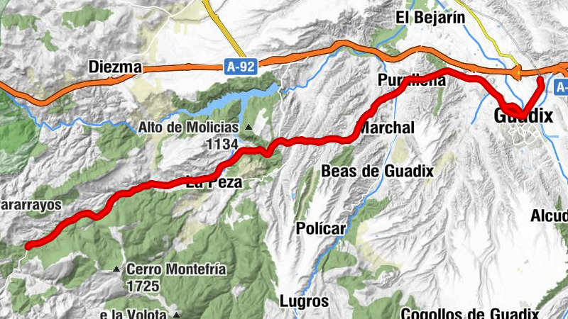 Guadix - Fuente de la Gitana - Puerto de Blancares