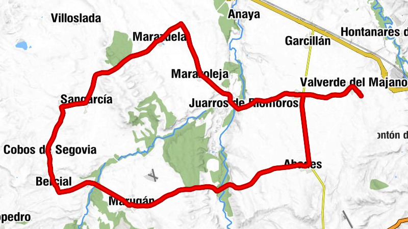 Valverde del Majano - Martín Miguel - Juarros de Riomoros - Marazoleja