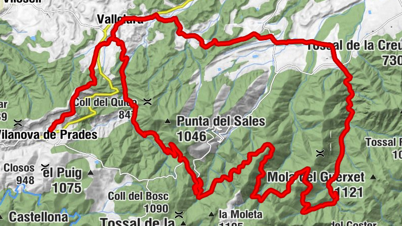 Vilanova de Prades - Balmes de Biosca - Vallclara - Abric del Barranc del Biern