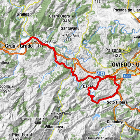 Grado/Grau - Iglesia de Udrión - Iglesia de Santa Leocadia de Palomar - Estación de Grado