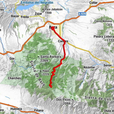 Baza - Collado de los Perdigones - Cerro Redondo - Peñón de los Guardas