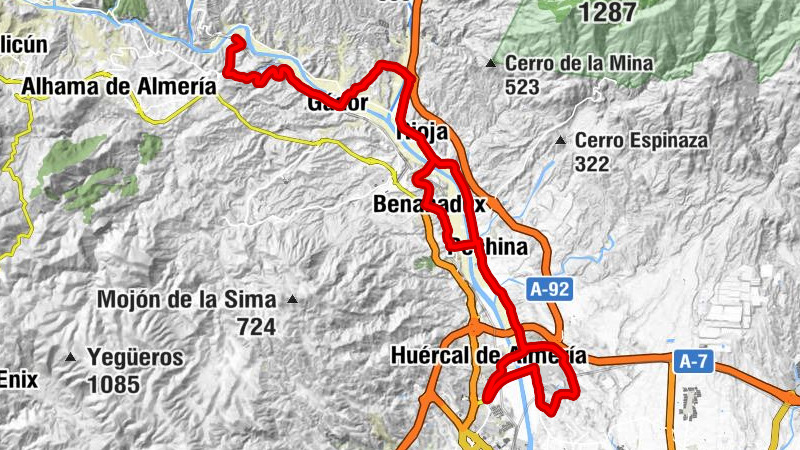 Santa Fe de Mondújar - Gádor - Paulenca - Estación de Ferrocarril