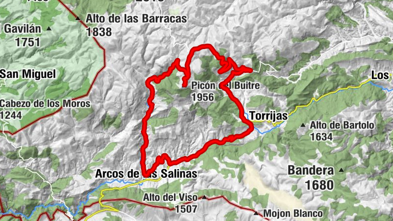 Arcos de las Salinas - Pico del Buitre - Picón del Buitre - Las Carreteras