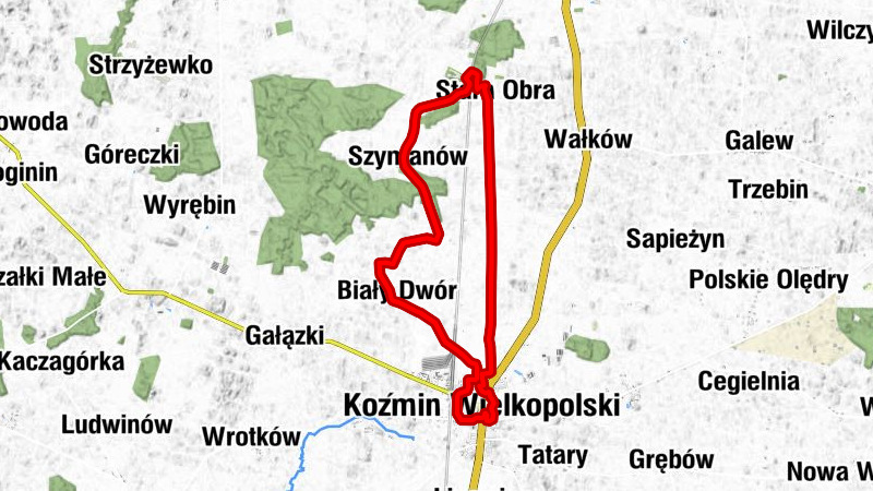 Koźmin Wielkopolski - Kościół pw. św. Stanisława - Nowa Obra - Stara Obra