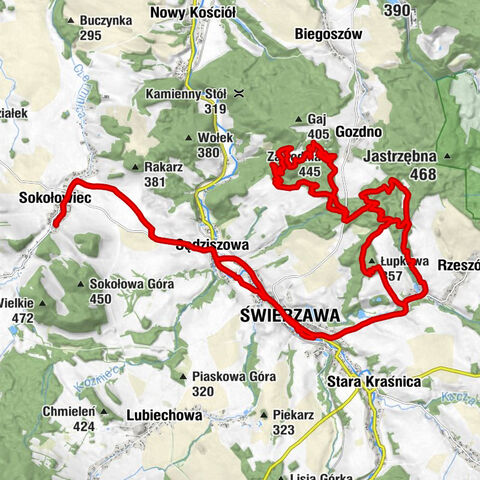 Sokołowiec Górny - Zawodnia - Zawodna - Czerwona