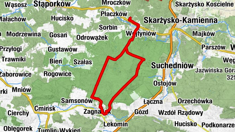 Koło Szosy - Przy Kolei - Łysa Góra - Czerwona Góra