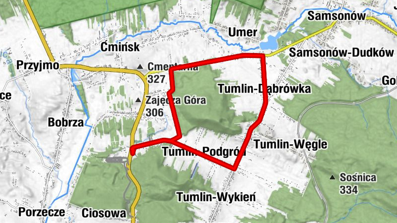Wykień - Podlesie - Sosnówka - Umer