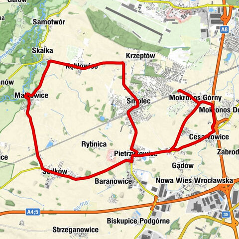 Mokronos Górny - Zybiszów - Jaszkotle - Kościół pw. Wniebowstąpienia Pana Jezusa w Jaszkotlu