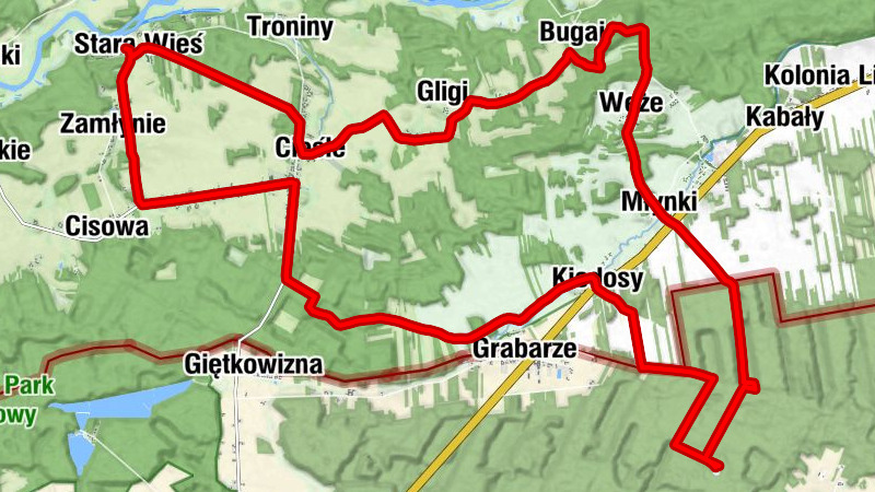 Stara Wieś - Źródła - Załęcze Małe-Kolonia - Zelce