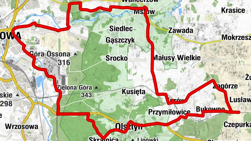 Bukowno Długie - Olsztyn - Częstochowa - Zagórze