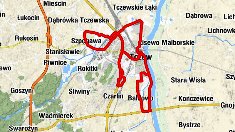 Szpęgawa - Gościniec nad Wisłą - Kaplica Sióstr Pasterek - Tczew