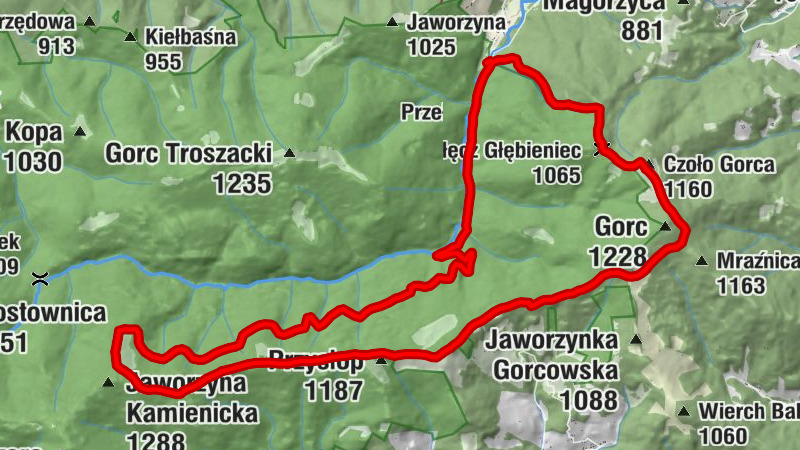 Zasadne - Średniak - Przysłop - Czoło Gorca