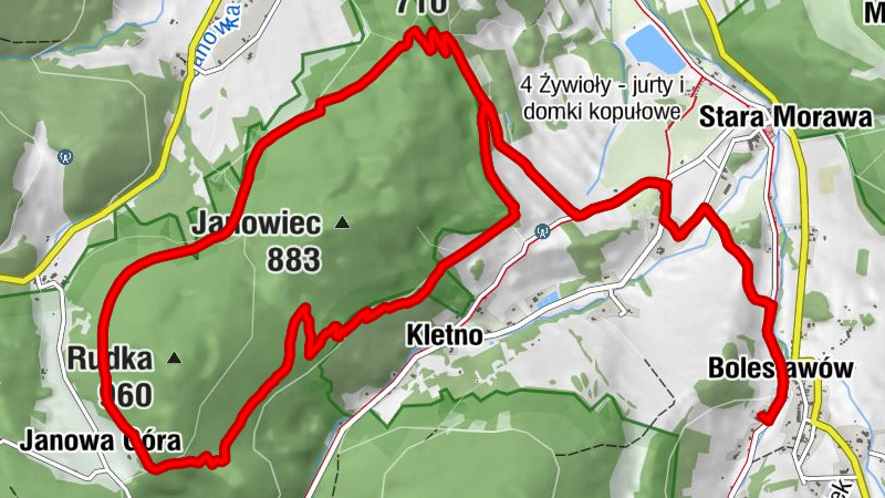 Młyńsko - Bolesławów - Kletno - Janowa Góra