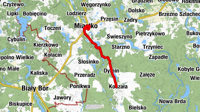 Koczała - Dymin - Dźwierzno - Miastko