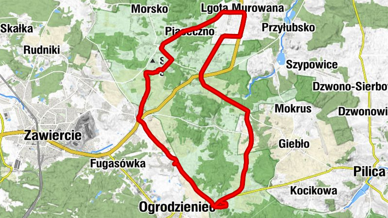 powiat zawierciański - Lgota Murowana - Zawiercie - Kozi Borek
