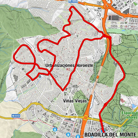 Boadilla del Monte - Madrid - Pozuelo de Alarcón - Boadilla centro