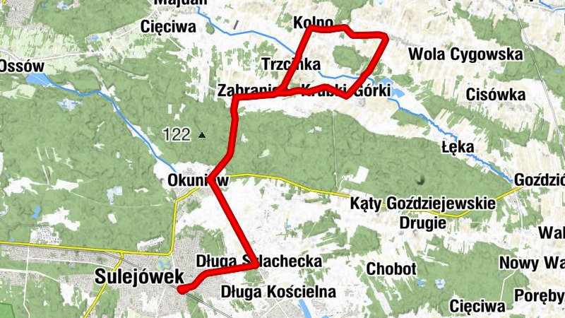 Sulejówek Miłosna - Sulejówek - Długa Szlachecka - Krzyż