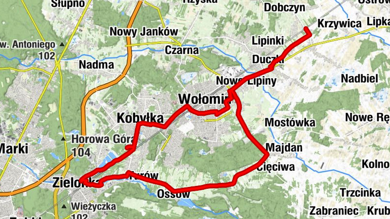Porębiska - Wołomin - Zielonka - Kobyłka