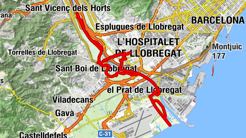 Esplugues de Llobregat - el Prat de Llobregat - Cornellà de Llobregat - l'Hospitalet de Llobregat