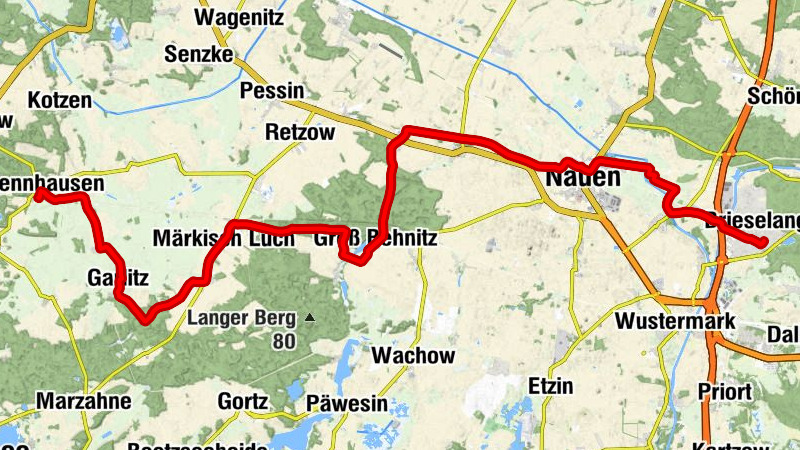 Nennhausen - Nauen - Brieselang