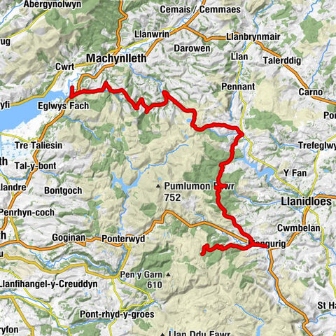 Nant-Rhys - Llangurig - Cwm-Ricket - Cyffordd Dyfi / Dovey Junction