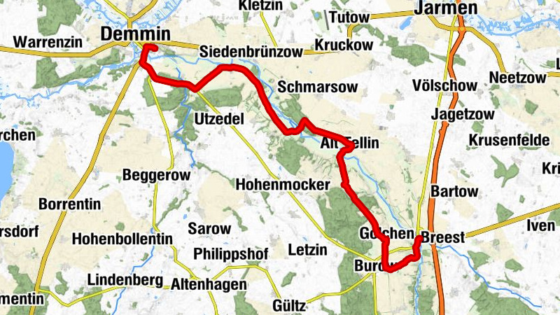 Demmin - Vorwerk - Kirche Sanzkow - Klempenow