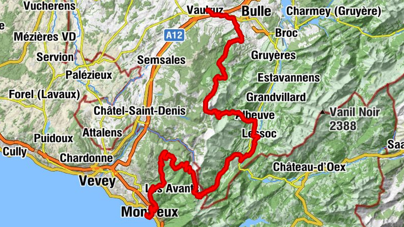 Vaulruz - Le Gros Plané - Chapelle des Allières - Montreux