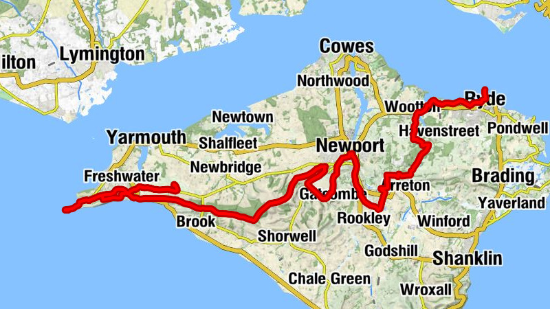 Ryde Pier Head - Mottistone Down - Brook Down - Outdoor Play & Picnic Area