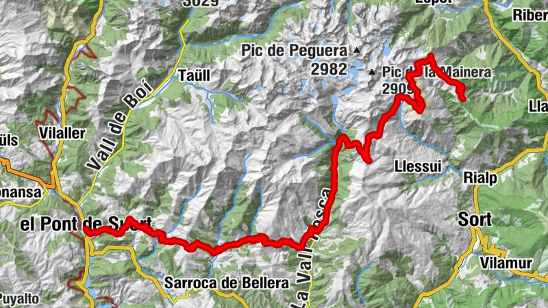 Rifugi dels Rasos - Cap de Campmaior - Puig Cascarró - el Pont de Suert