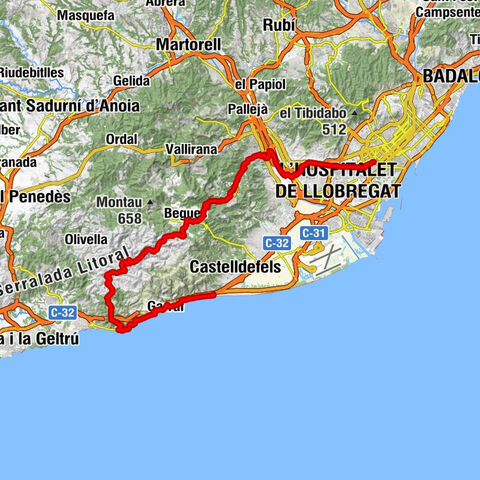Castelldefels - la Trinitat - Puig Moltó - Sants Estació