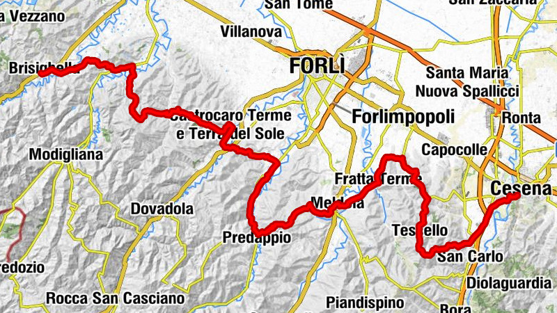 Cesena - Monte di Converselle - Monte Montale - Brisighella